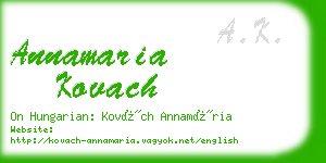 annamaria kovach business card